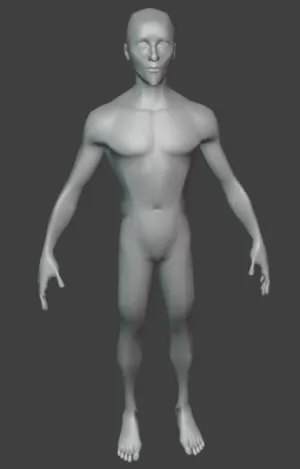 The sculpted model of Vernos in Blender